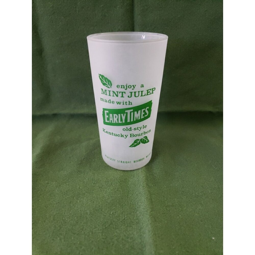 EARLY TIMES Kentucky Bourbon Vtg Mint Julep Souvenir Glass 1963 USJCC 5” France